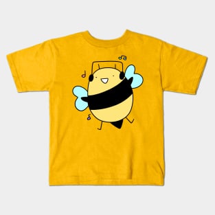 Dancing Headphones Bee Kids T-Shirt